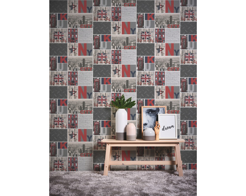 Papierbehang 95596-1 Jongens & Meisjes 2018 UK&NY beige