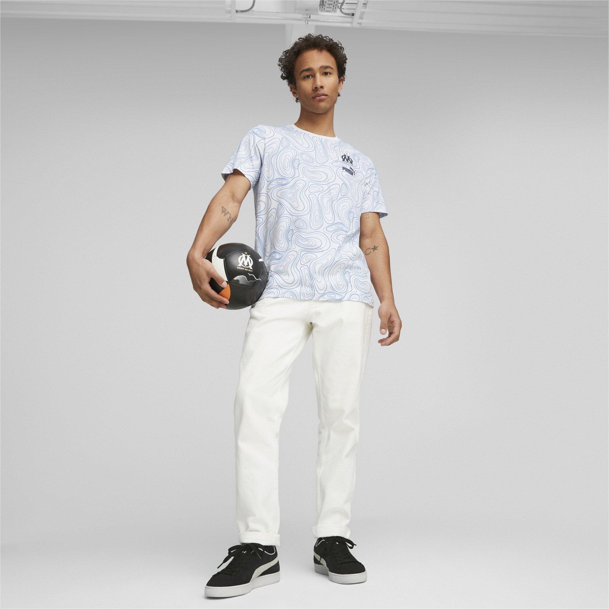 Puma Olympique De Marseille All Over Print T Shirt 2023 2024 Adults