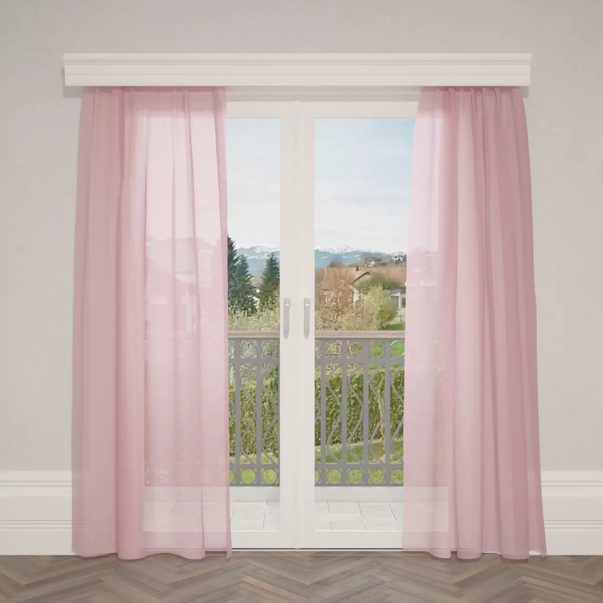 Tagvorhang Mousseline Rosa
