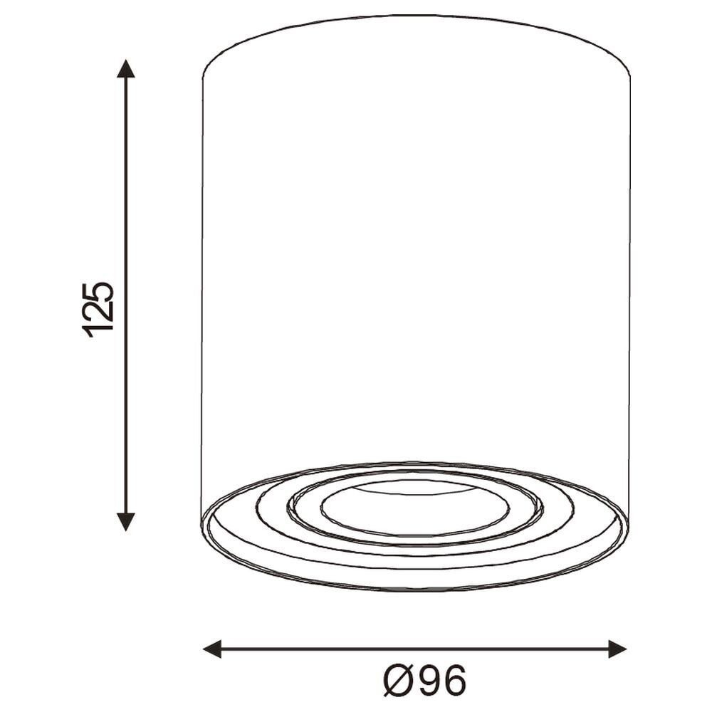 Enkelvoudige plafondinbouwspot Tube in wit, rond, GU10