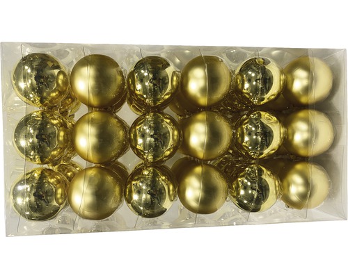 Glazen kerstboomballen Lafiora Ø 6 cm goud 54 st.