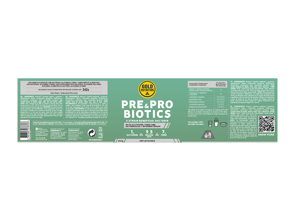 SUPLEMENTO GOLD NUTRITION PRE&PROBIOTICS 242 G