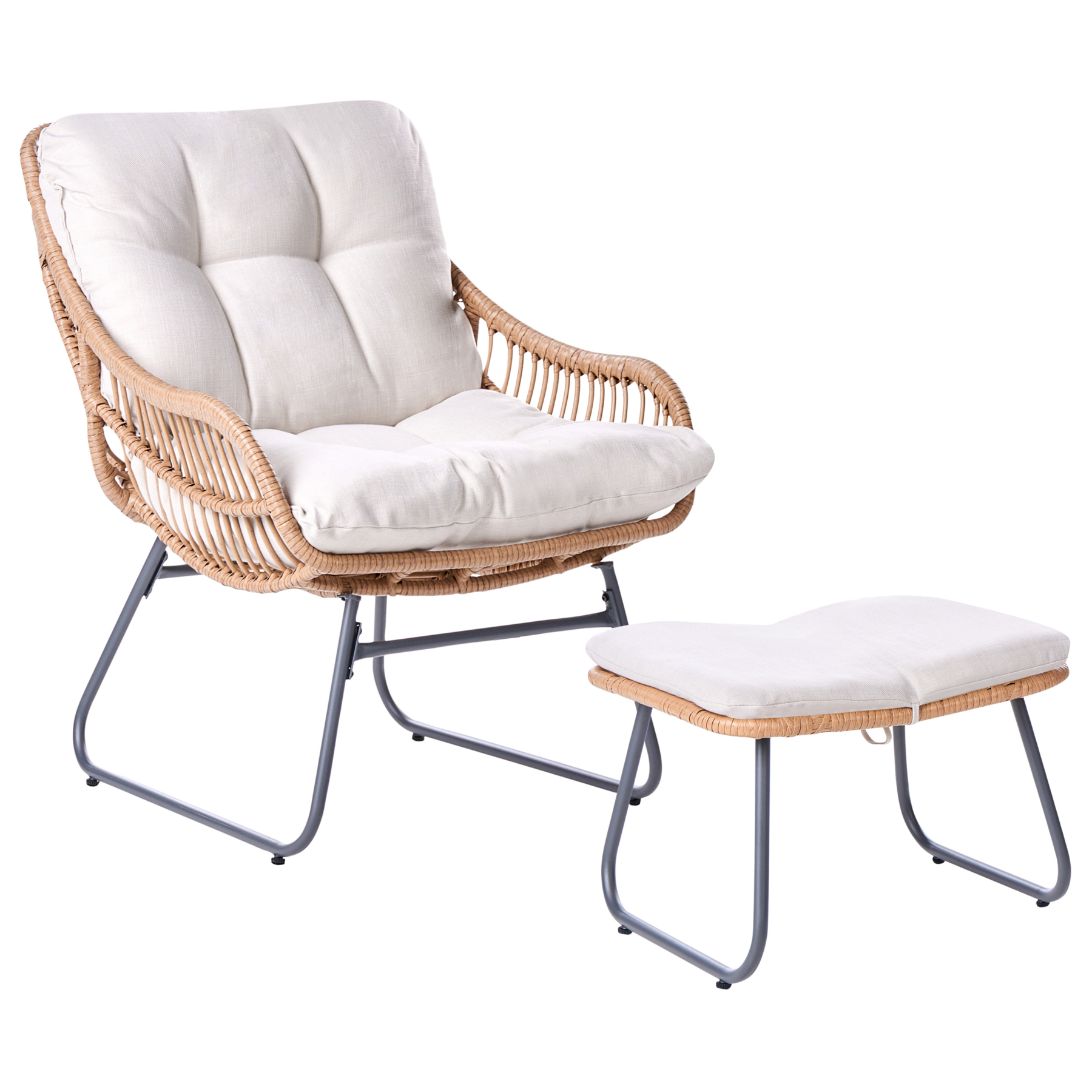 Beliani - MESTRE - Tuinstoel  - Lichtbeige - PE rotan