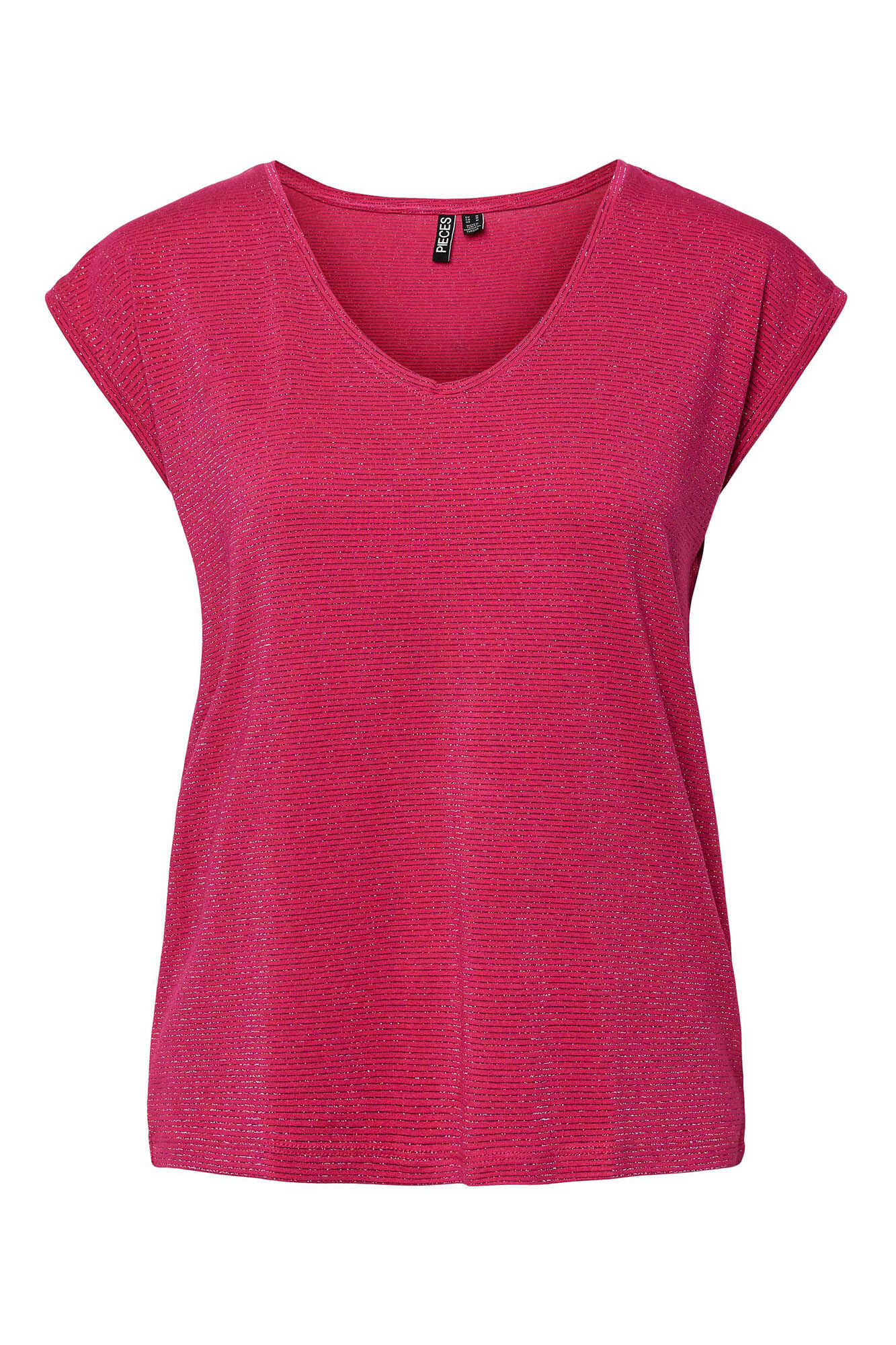 Camiseta básica de manga curta com lurex