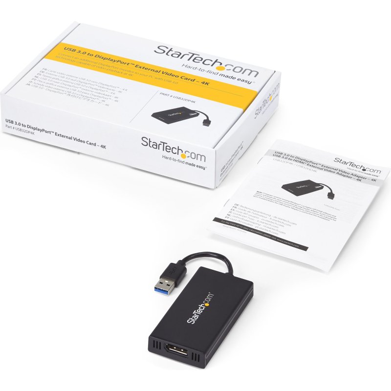StarTech.com Adaptateur USB 3.0 vers DisplaPort - 4K 30Hz Ultra HD - Certifié DisplayLink - Convertisseur USB Type-A vers DP pour Moniteur - Vidéo Externe et Carte Graphique - Mac et Windows