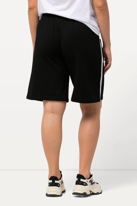 Jerseyshorts, weites Bein, Elastikbund, Bindeband