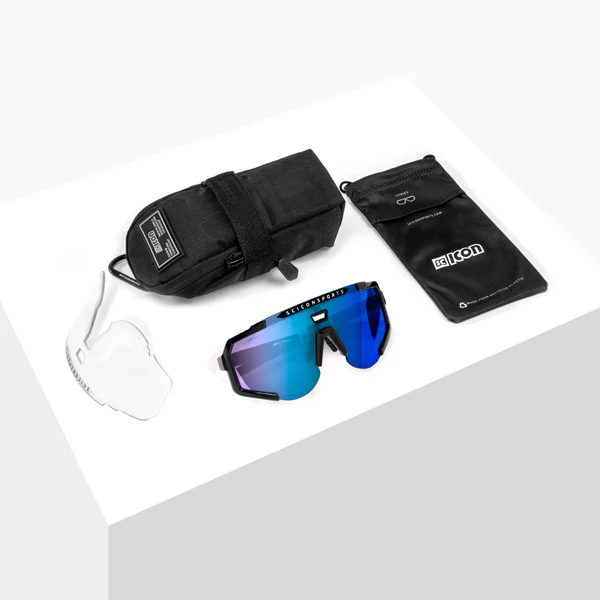 Scicon Aeroscope cykelbriller white gloss/multimirror blue