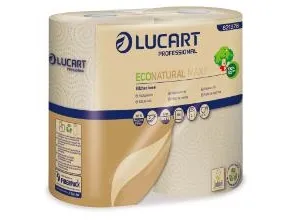 Køkkenrulle Lucart Econatural Maxi 2-lags Ø12.7cm L33mxB22.8cm Genbrug Natur,15 pk x 2 rl x 150 ark/krt