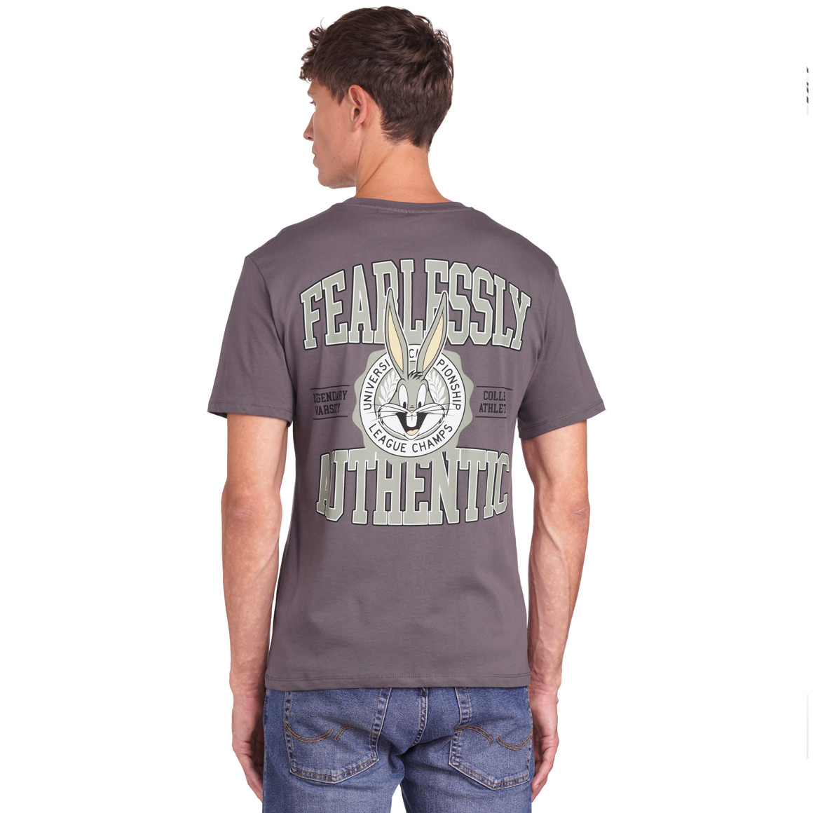 VanVaan Looney Tunes T-Shirt mit Rücken-Print dunkelgrau