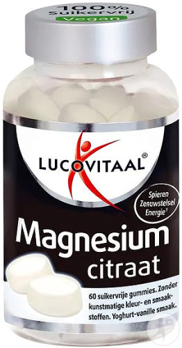 Lucovitaal Citrate De Magnésium Gummies Sans Sucres Goût Yogourt Vanille 60 Gummies