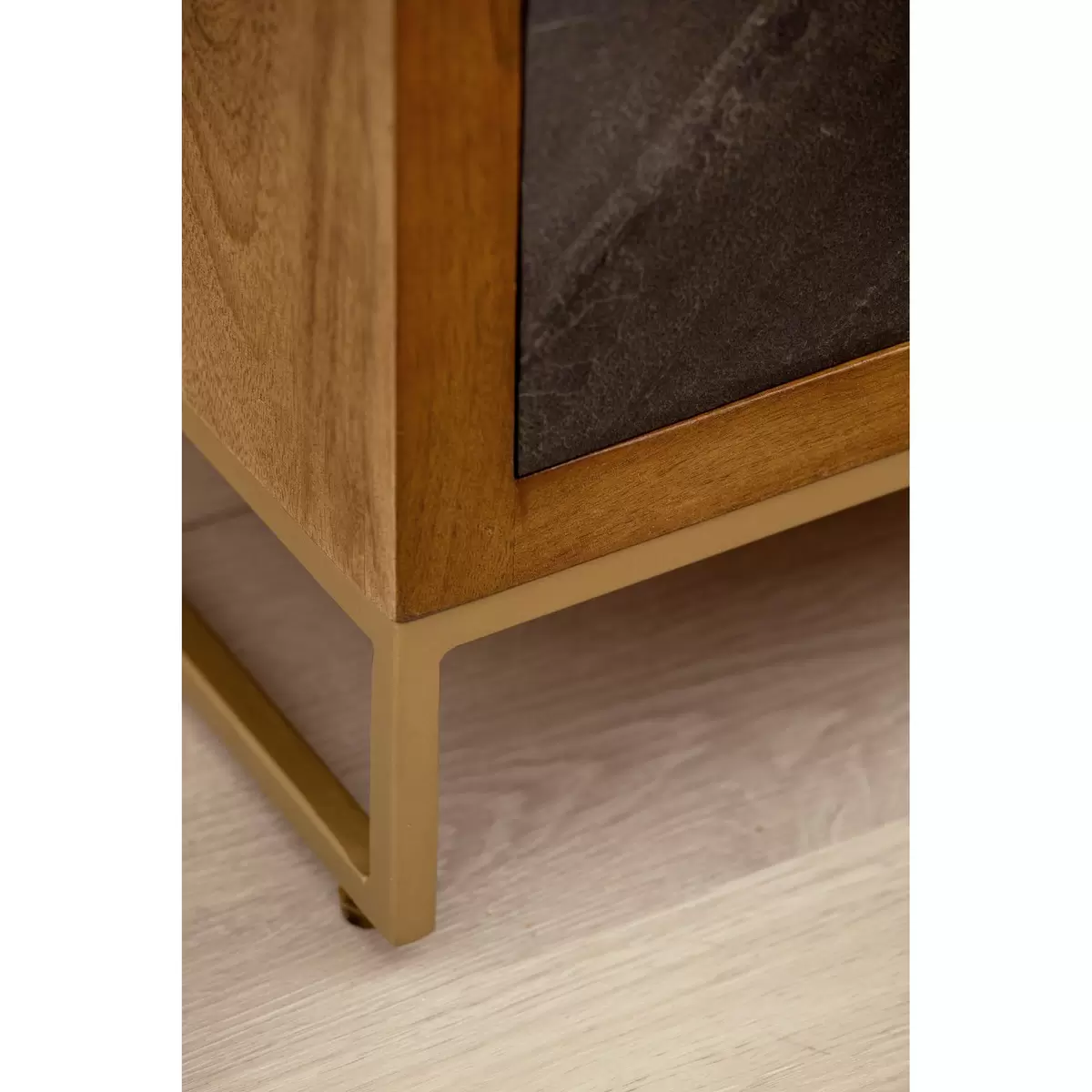 Nachttisch Tarbes anthrazit,braun,gold