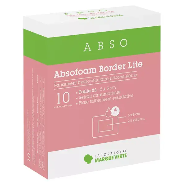Curativo hidrocelular Marque Verte Absofoam Border Lite 5cm x 5cm, 10 unidades