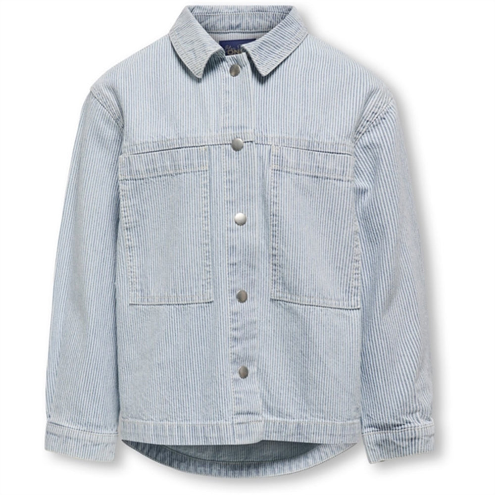 Køb Kids ONLY Light Blue Denim Gina Stripe Jakke