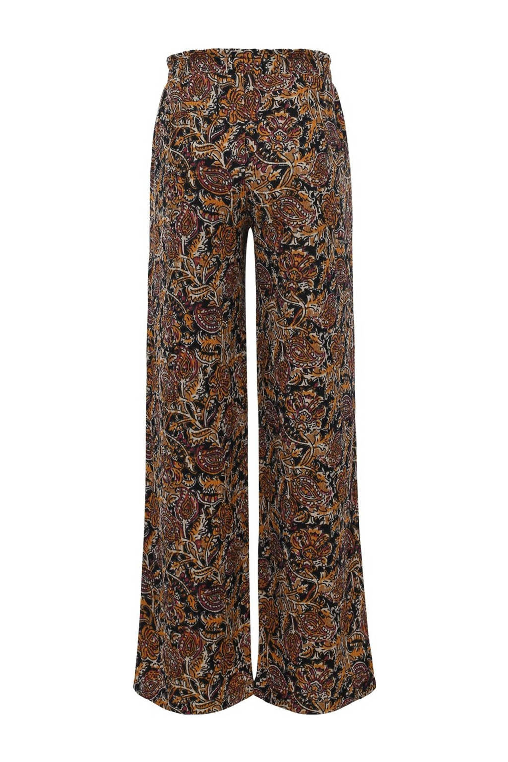LOOXS loose fit broek met paisleyprint bruin/zand