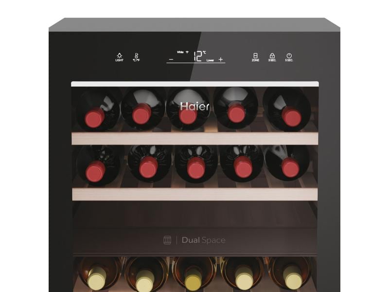 Haier Weinklimaschrank HWS42GDAU1 Schwarz, Rechts, Wechselb Freistehender Weinkühler