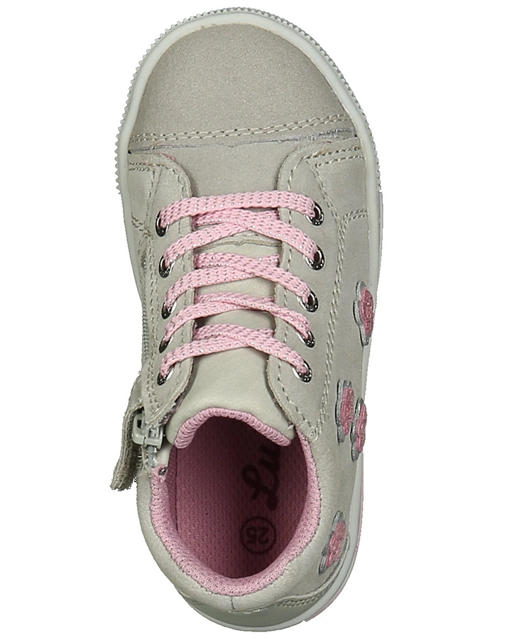 Schnür-Halbschuhe BEBA in hellgrau/rosa