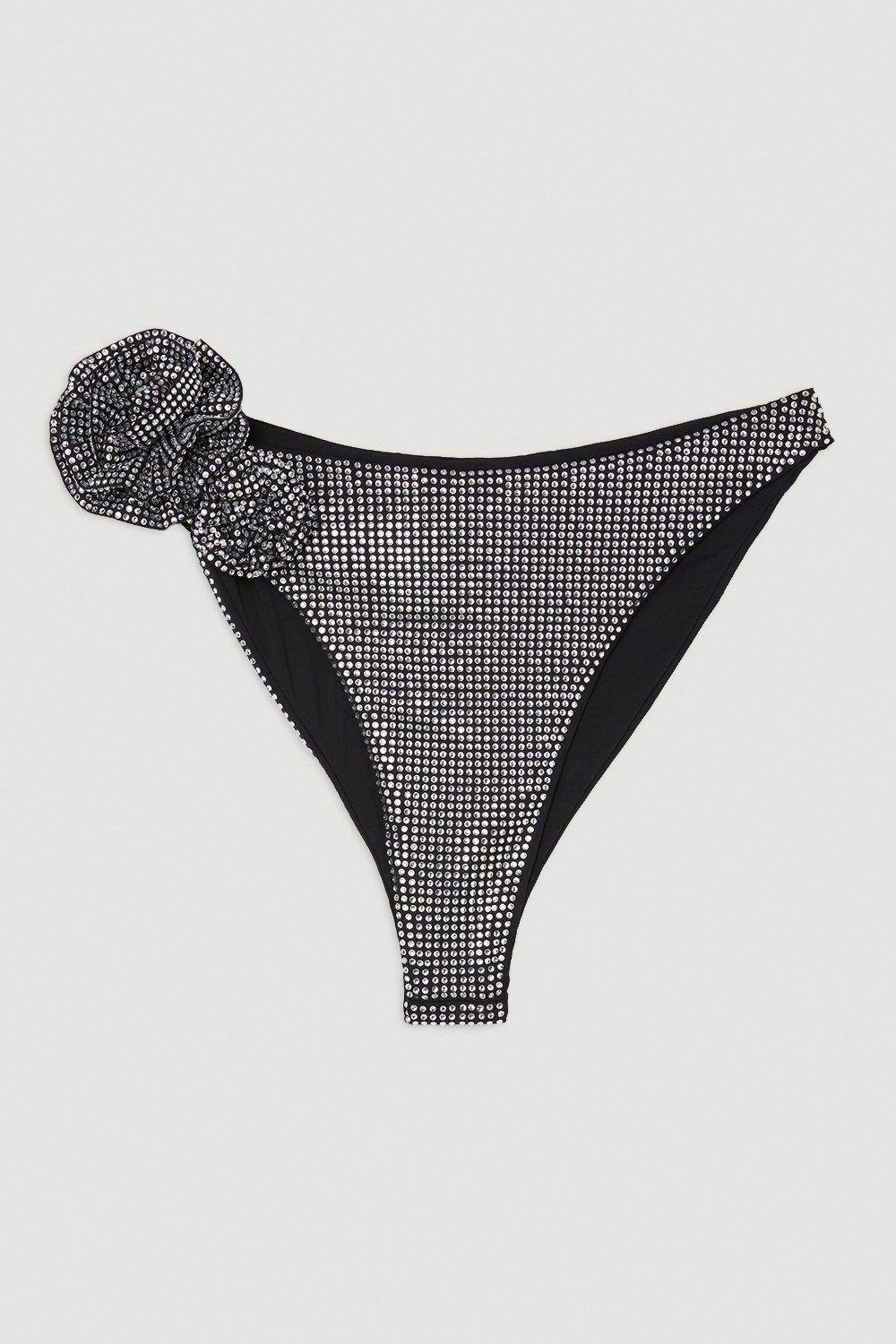 KarenMillen Bas de bikini orné à motif rosette premium