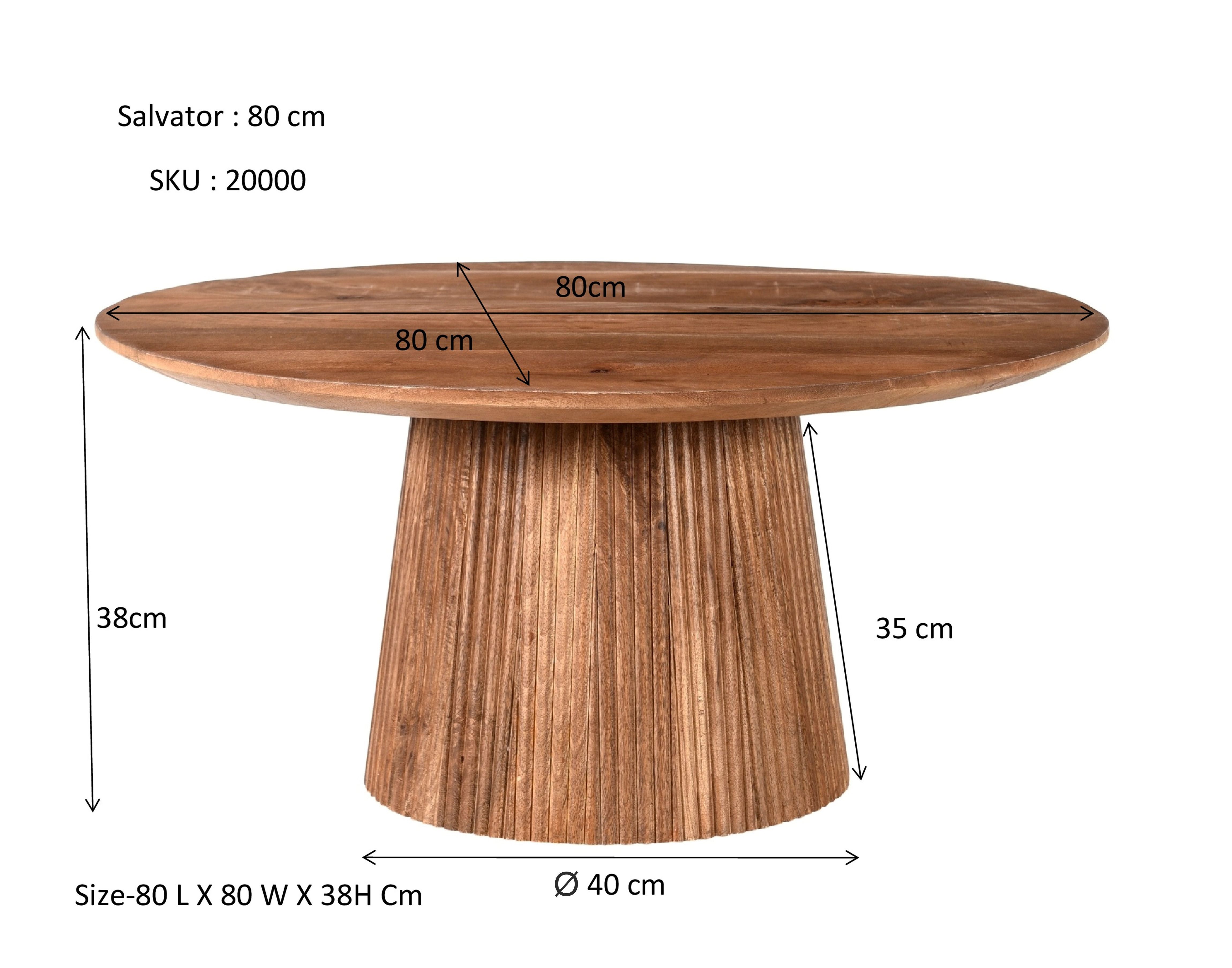 Salontafel Salvator ⌀80  x H38 cm