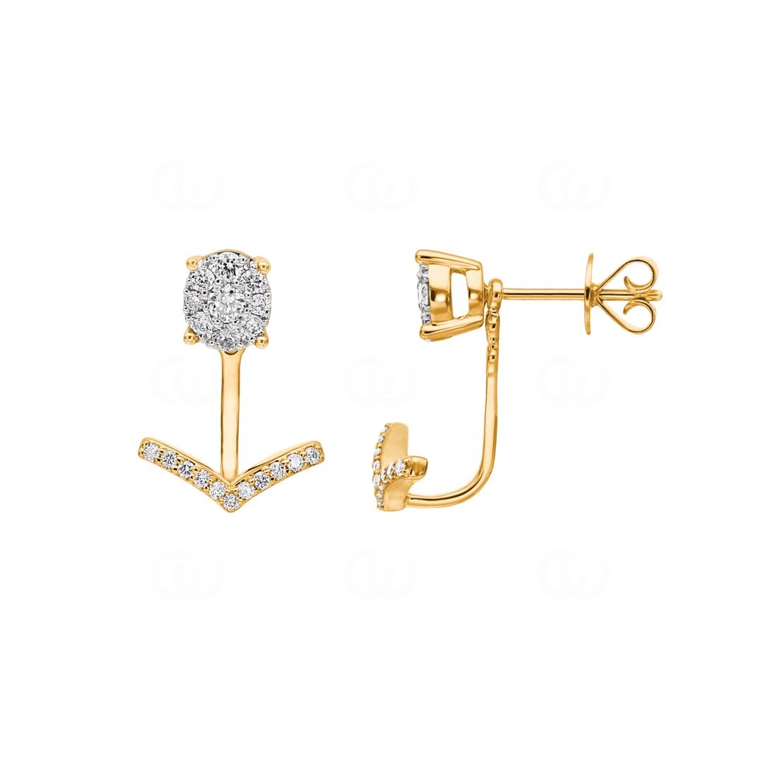 0.50 Karat Diamantohrstecker 750/18 K Gelbgold