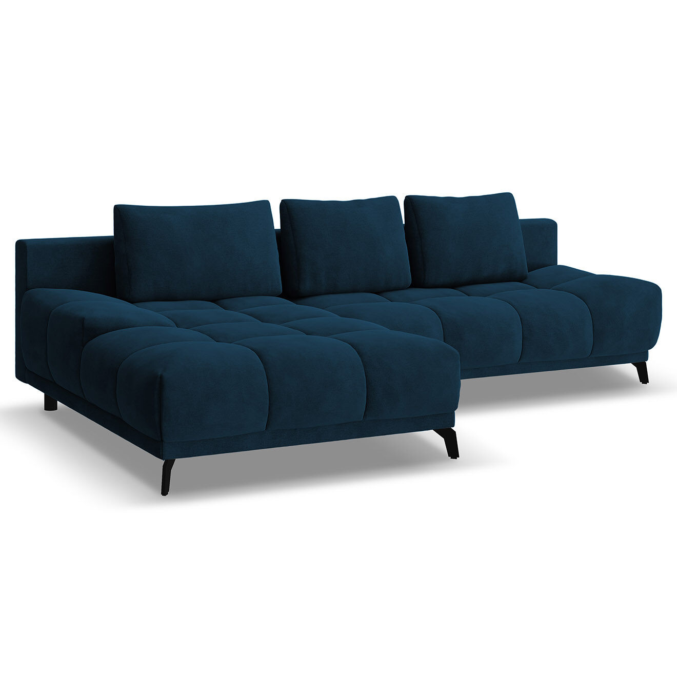 Windsor & Co Canapé d'angle Gauche Convertible avec Coffre Cirrus 5 Places bleu roi - 290x182x90 cm