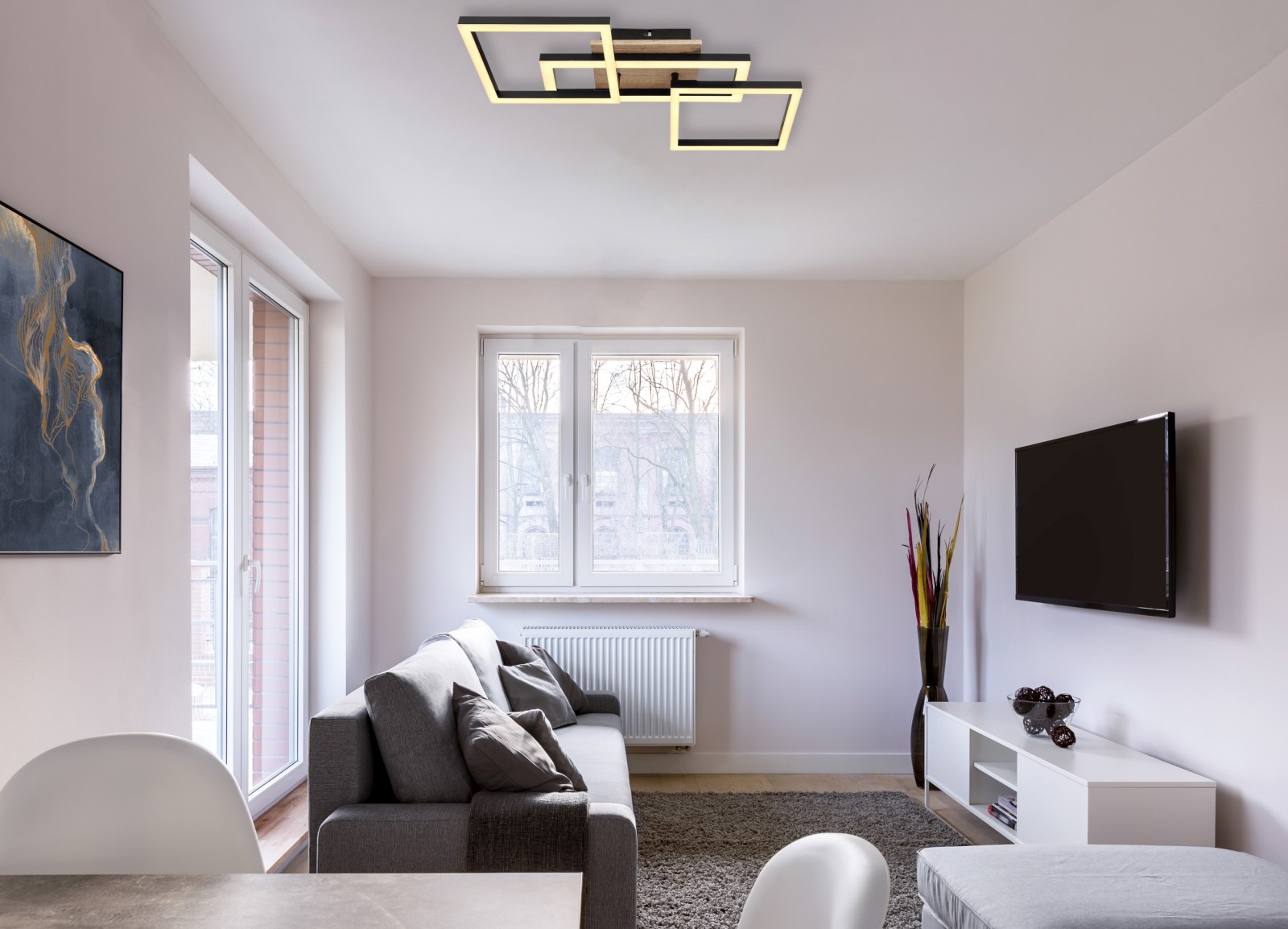 LED-Deckenleuchte - schwarz matt - 70 cm