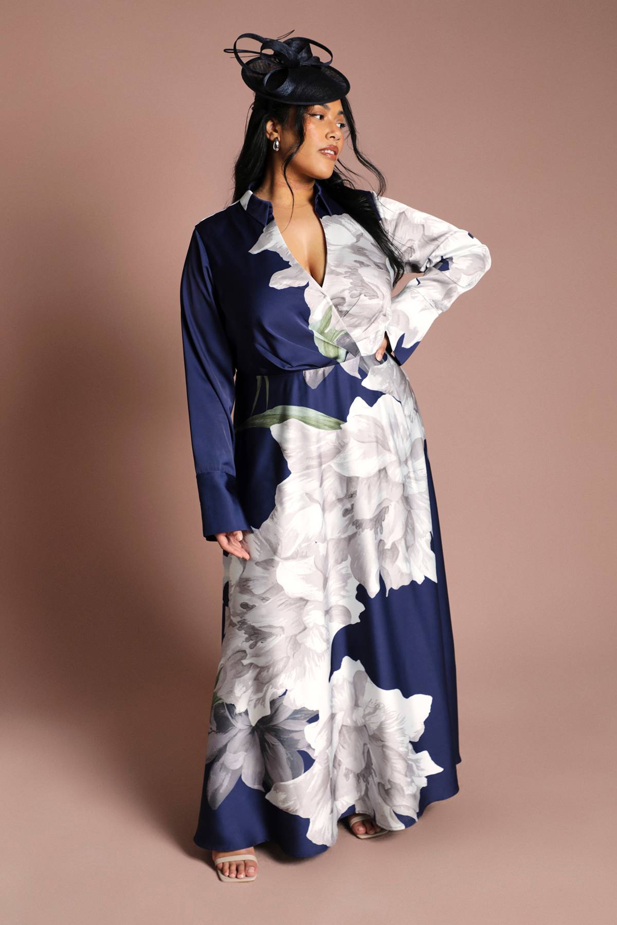 Coast Robe Longue Cache-cœur À Imprimé Placé Grande Taille