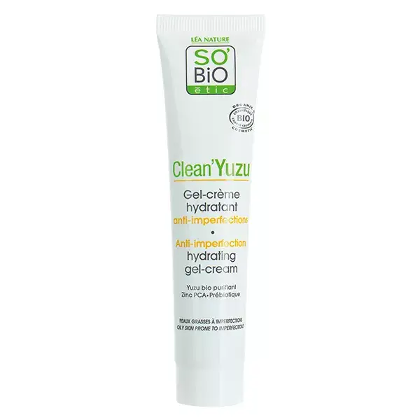 So'Bio Étic Clean'Yuzu Creme Gel Hidratante Orgânico Anti-Imperfeições 40ml