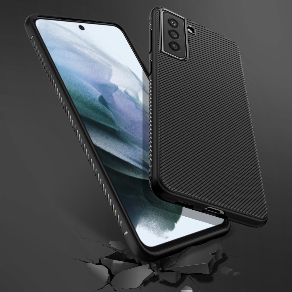 Samsung Galaxy S21 FE 5G Schutzhülle Gummi Grip Case Slim Design - Schwarz