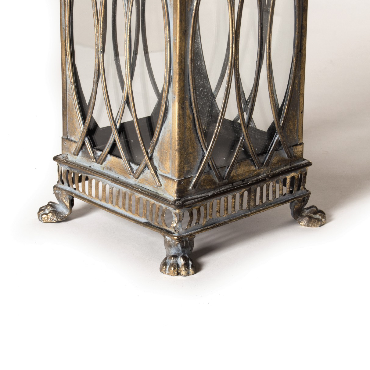 Laterne 'Walsall' aus Metall, antik silber, H 63 cm, L 23 cm, B 23 cm von fischer's lagerhaus