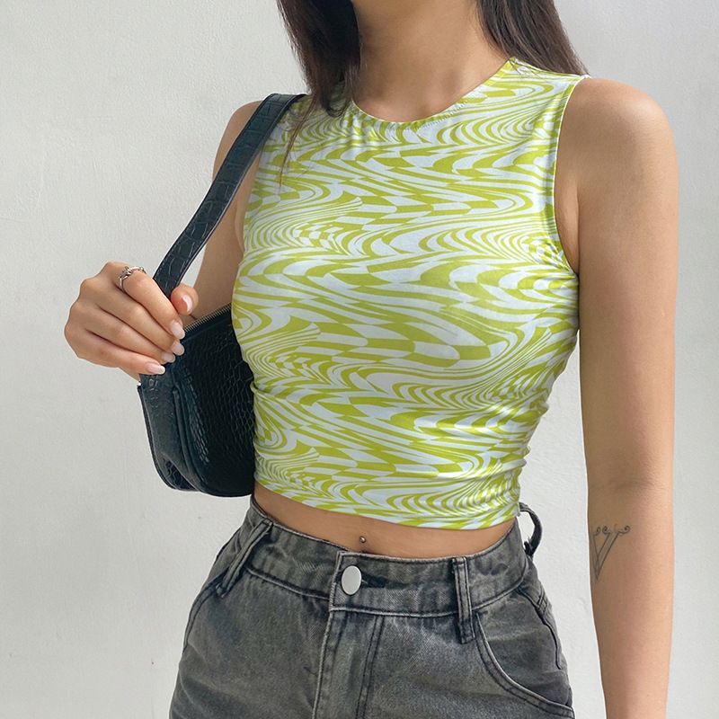 HERMITAKH - Bedrukt cropped tanktopje