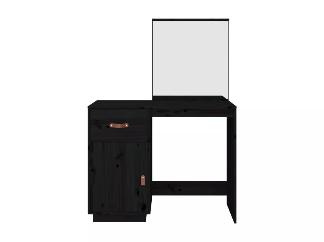Coiffeuse Noir 95x50x134 cm Bois de pin massif
