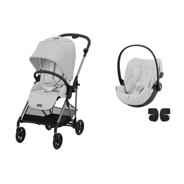Poussette Duo Melio 4 TPE Fog Grey + CLOUD G i-Size Fog Grey - CYBEX