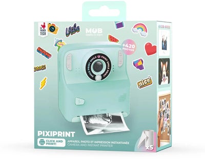 MOB Pixiprint Polaroidkamera med Spill, Turkis