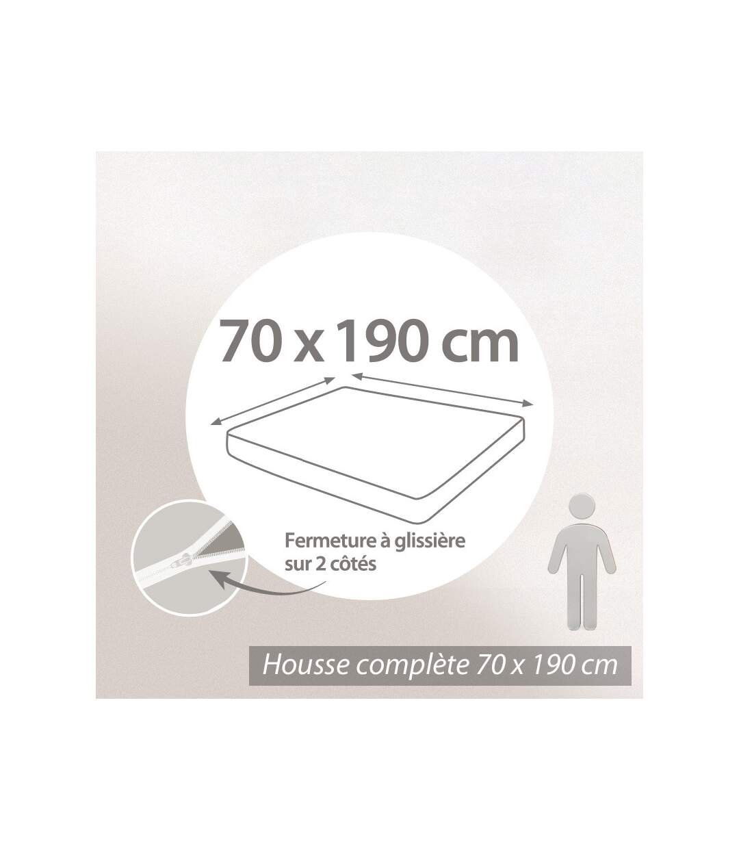 Rénove matelas Rubens housse 90x200cm matelas 14 à 18cm