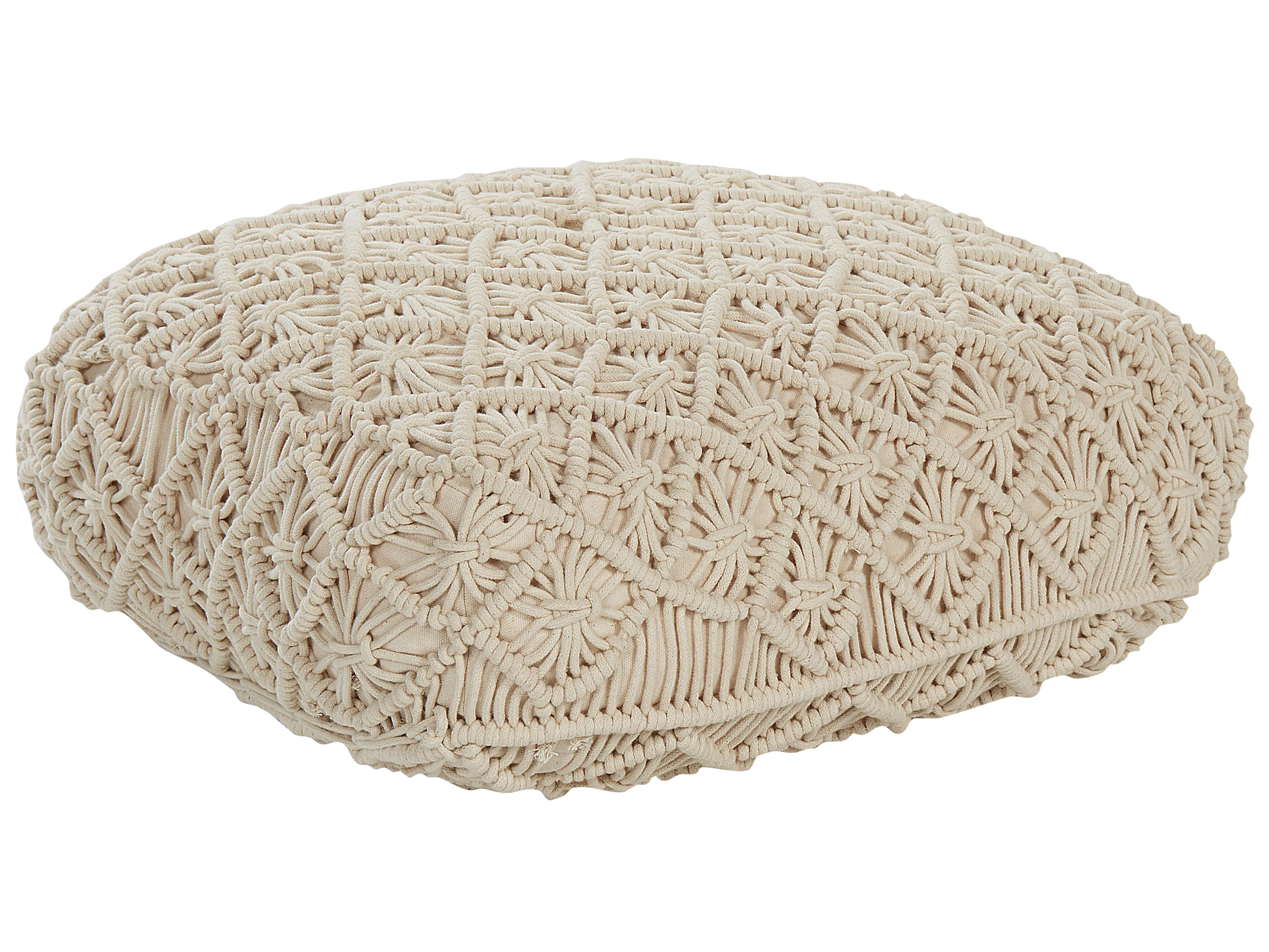 Poef Macramé BERRECHID Katoen Beige