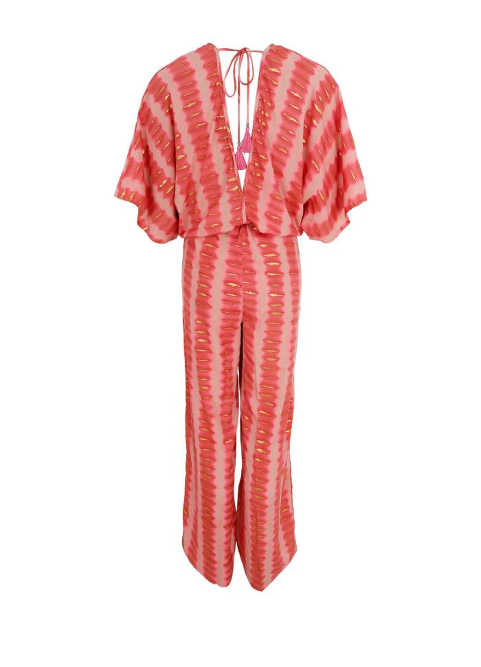 Black Colour Bcluna Double V-Neck Jumpsuit glow berry