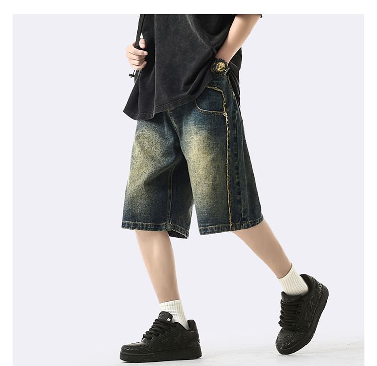 emeisa - Gewassen denim shorts met hoge taille