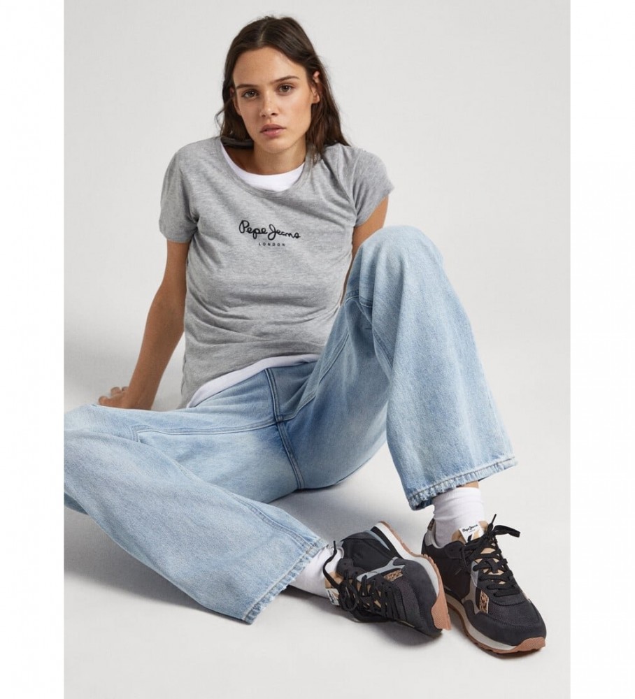 Tênis Pepe Jeans Brit Print Night em couro, preto