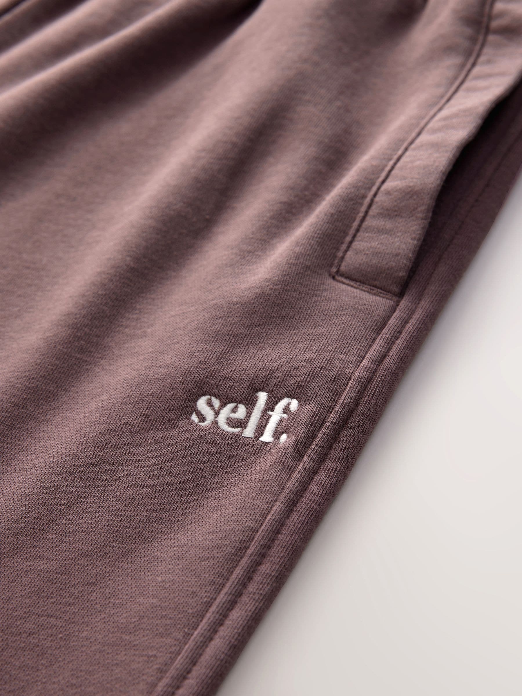 Chocoladebruin - self. joggingbroek met wijde pijpen
