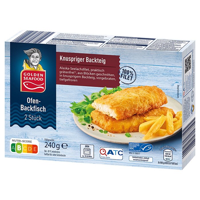 GOLDEN SEAFOOD Ofen-Backfisch 240 g