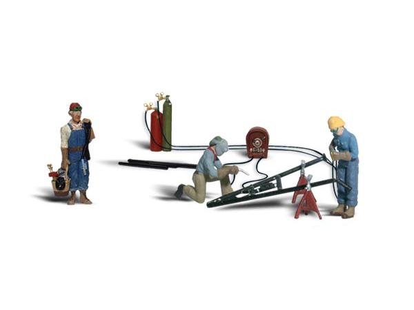 Woodland Scenics Figuren Mechaniker mit Schweissausrüstung Schweisser mit Ausrüstung