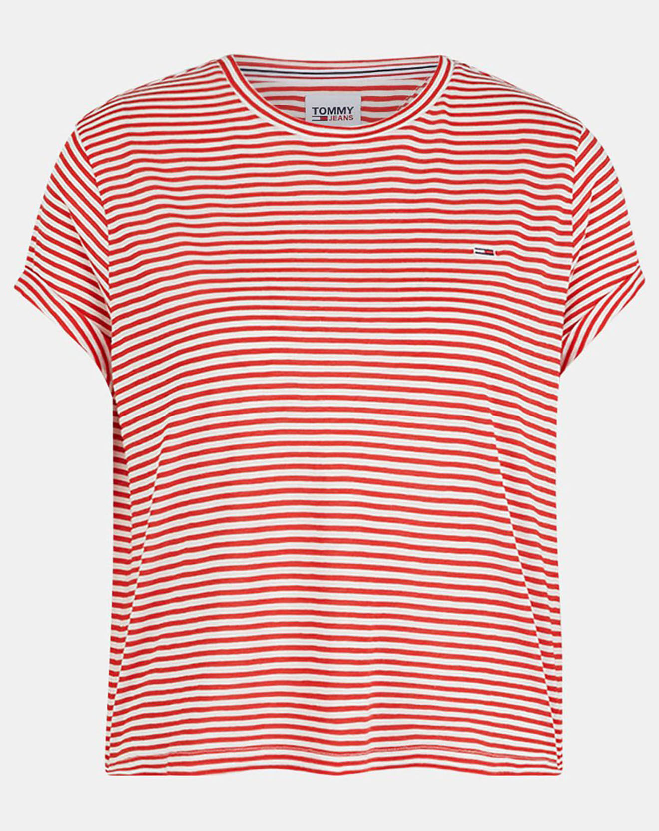 Tommy Jeans T-Shirt relaxed à rayures rouge/blanc