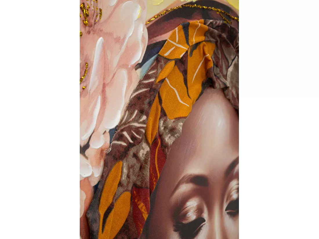 Peinture de femme multicolore sur toile avec cadre 72x4,5x102 cm