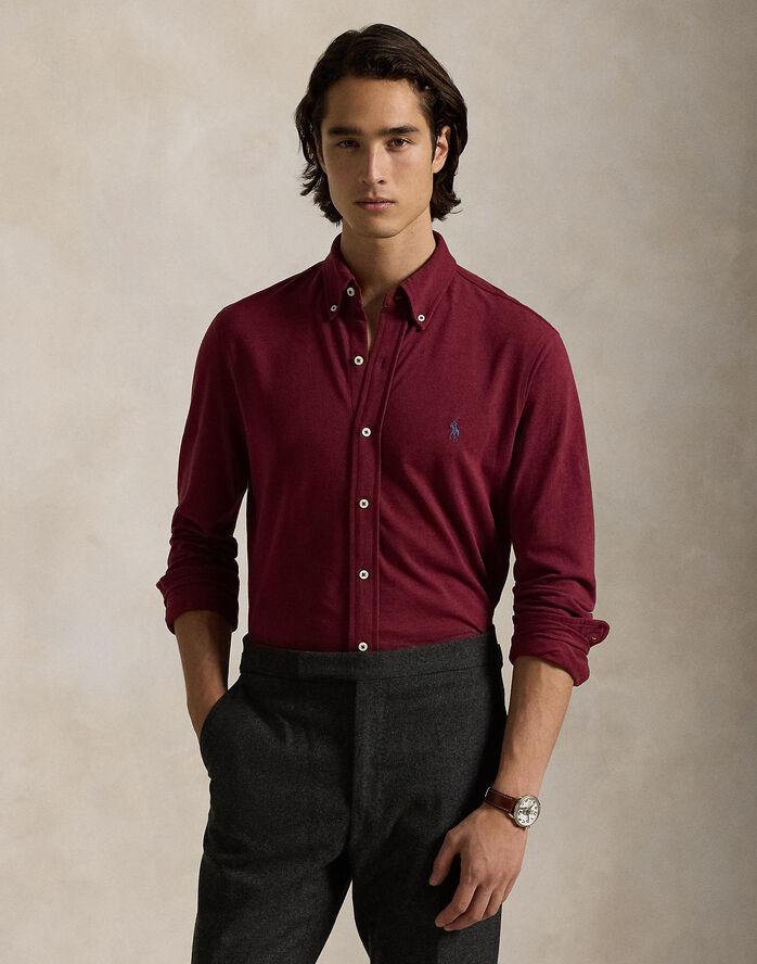 Polo Ralph Lauren FEATHERWEIGHT MESH-LSL-KNT Vintage port heather