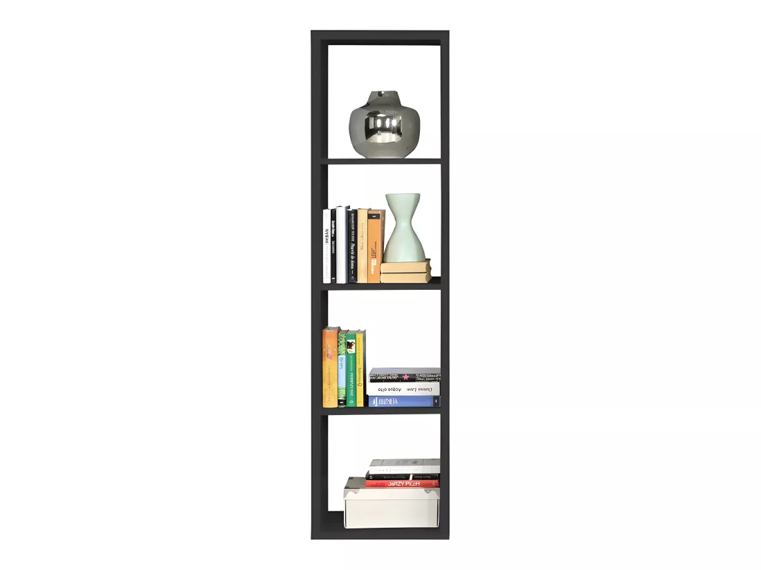 Etagère colonne 4 casiers noir mat - CLASSICO