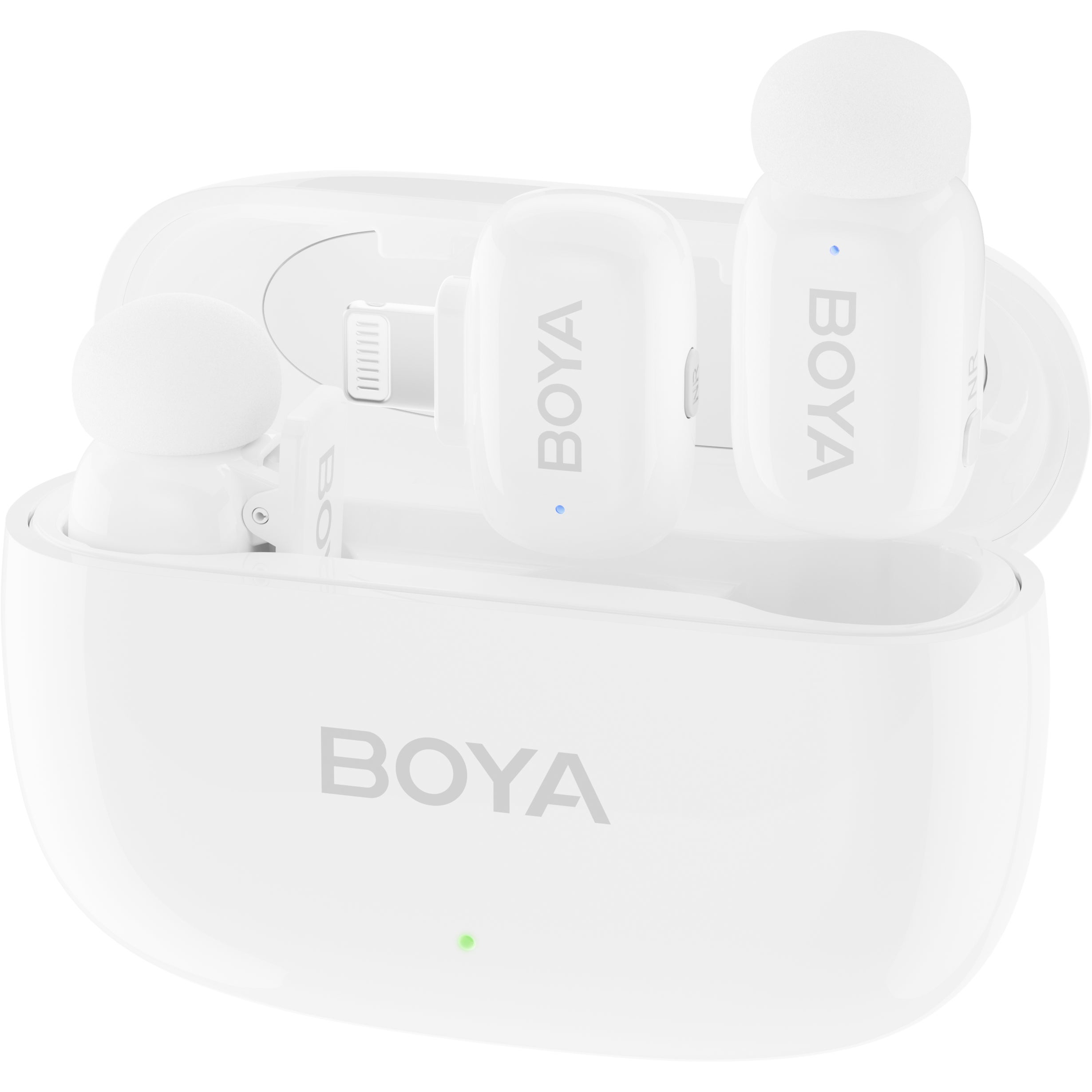 Boya MINI-13 2.4 GHz Ultra-Mini draadloze microfoon 2TX+2RX, wit