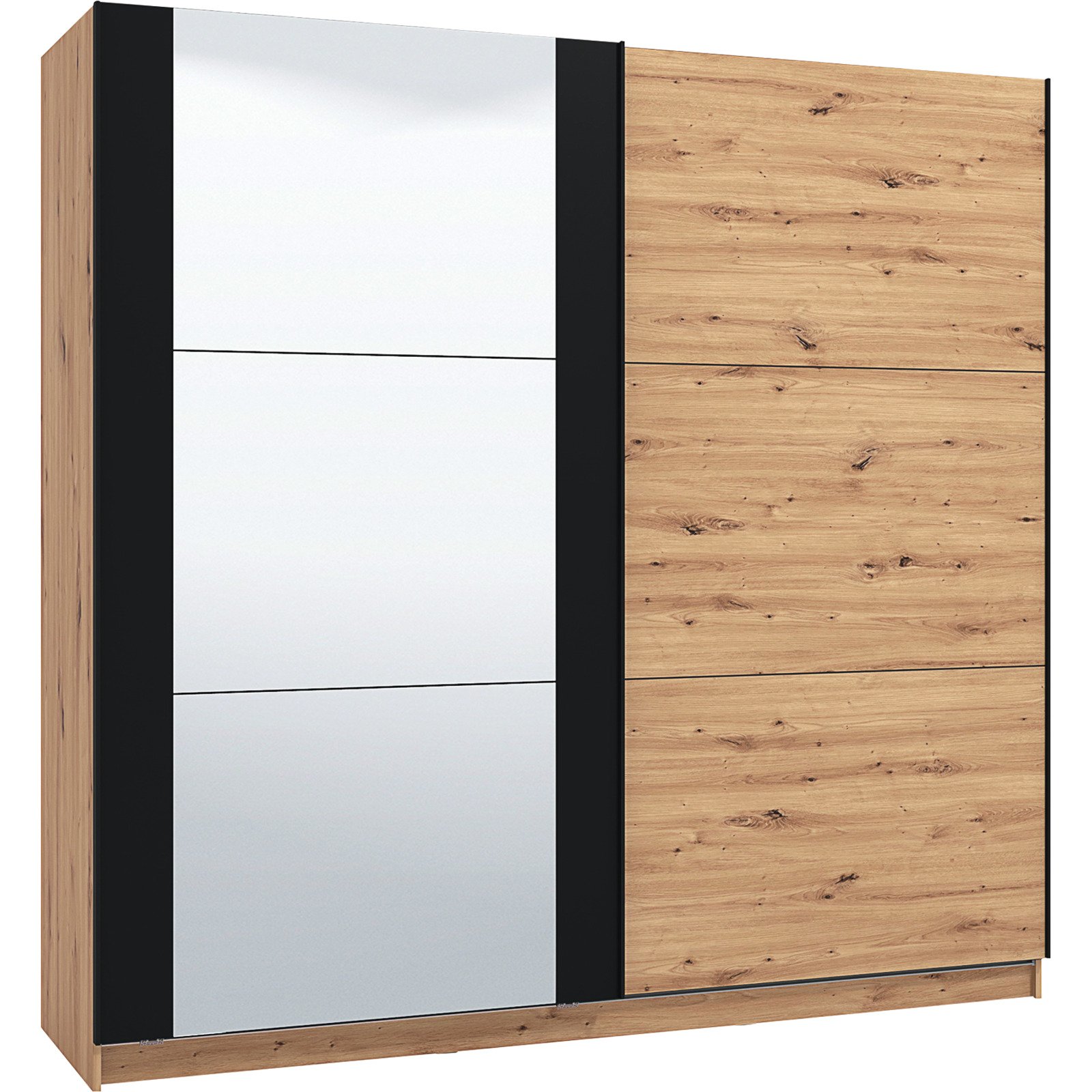 Schwebetürenschrank Sardinia Dekor Eiche Artisan 217 x 210 x 62,5 cm, mit Spiegel
