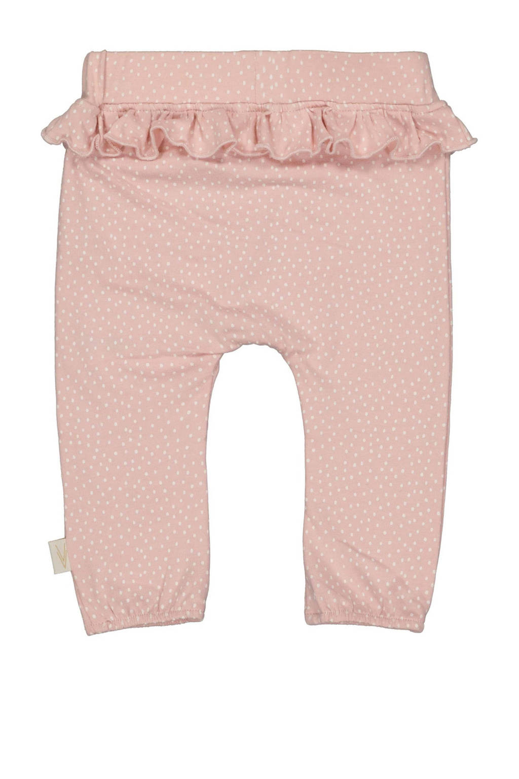 LEVV baby regular fit broek LNAIKINOS met stippen zachtroze/wit