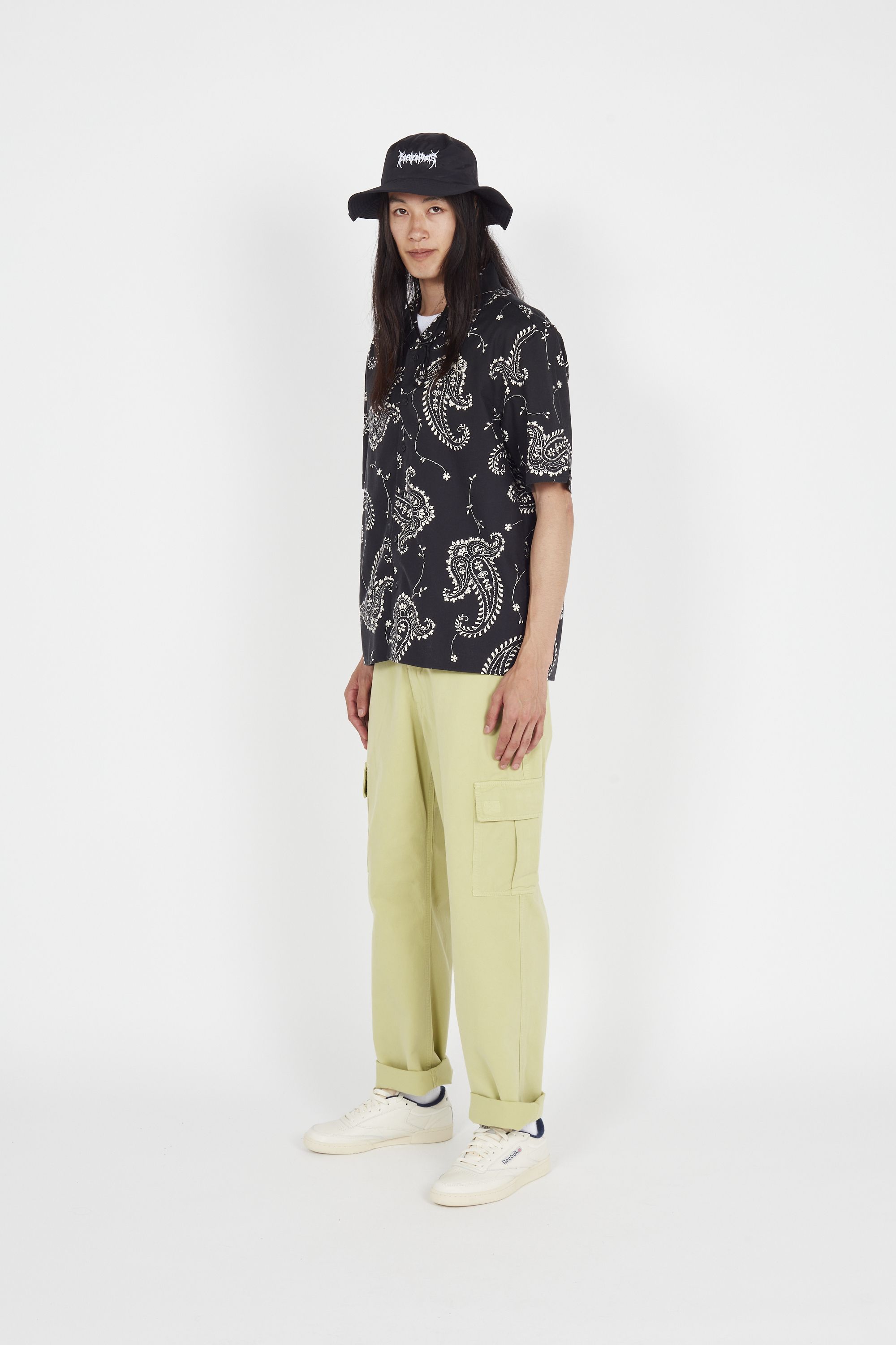 FRED PERRY Chemise PAISLEY PRINT REVERE Noir