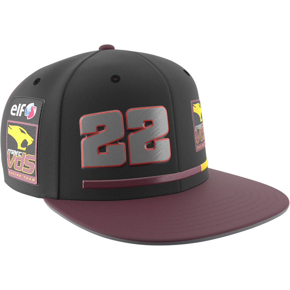 Ixon - Casquette Flat Sam Lowes Marc VDS 22 Bordeaux / Noir / Blanc